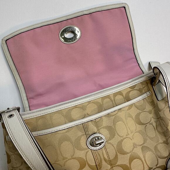 Vintage Y2K Coach Monogram Canvas and Leather Shoulder Bag - Picture 11 of 14